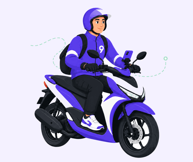 Mitra driver Nemujek mengendarai sepeda motor